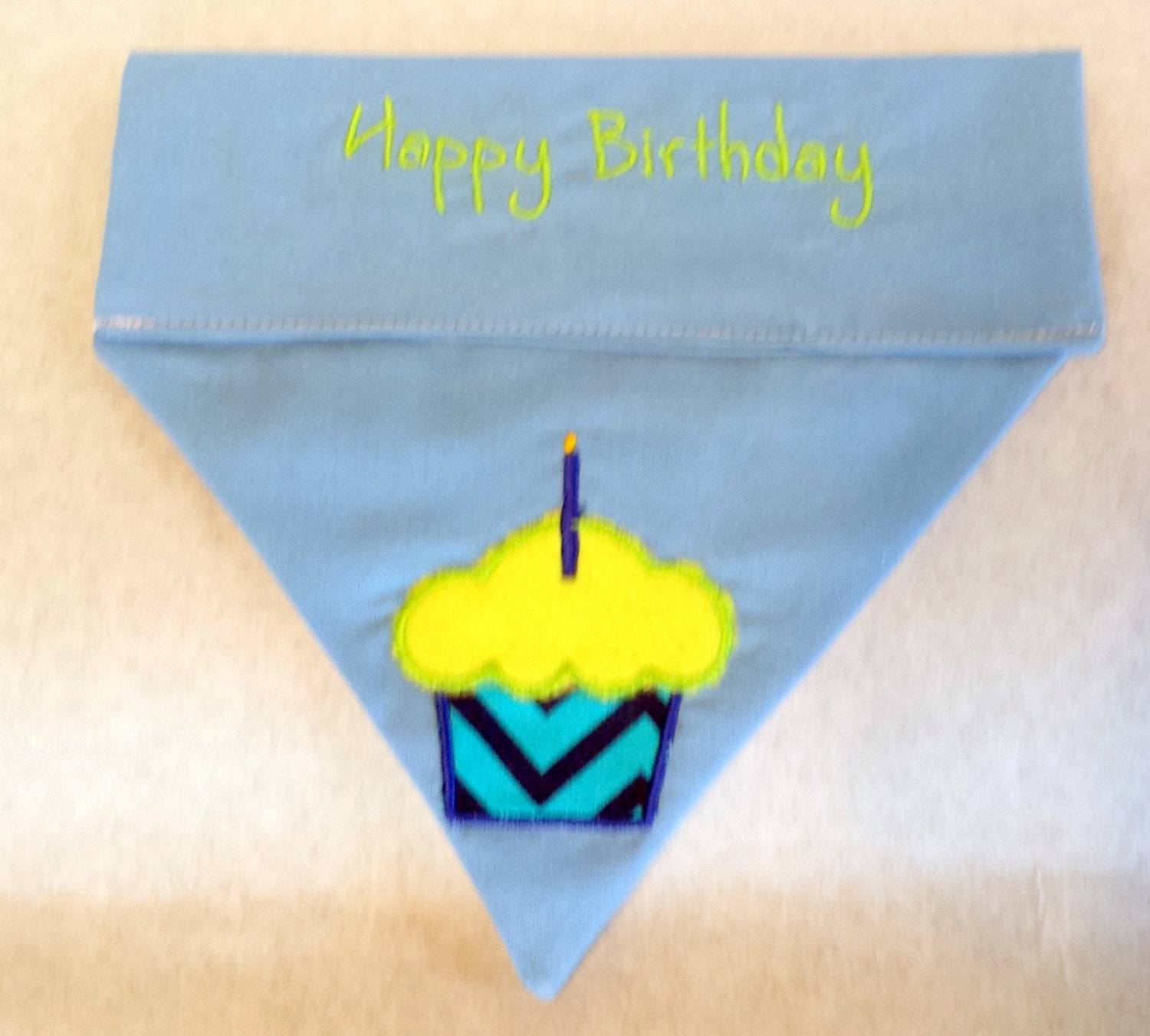 Happy Birthday Dog Bandana Cupcake Scarf bday by Britches4Stitches