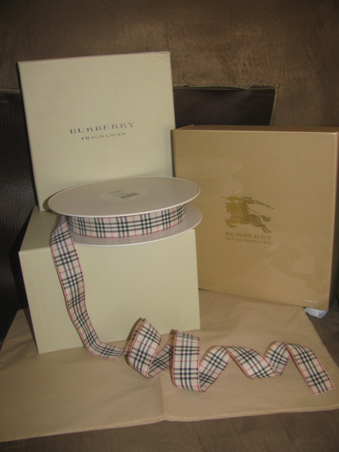 NEW Authentic Burberry Nova Check Fabric Ribbon Sold by the