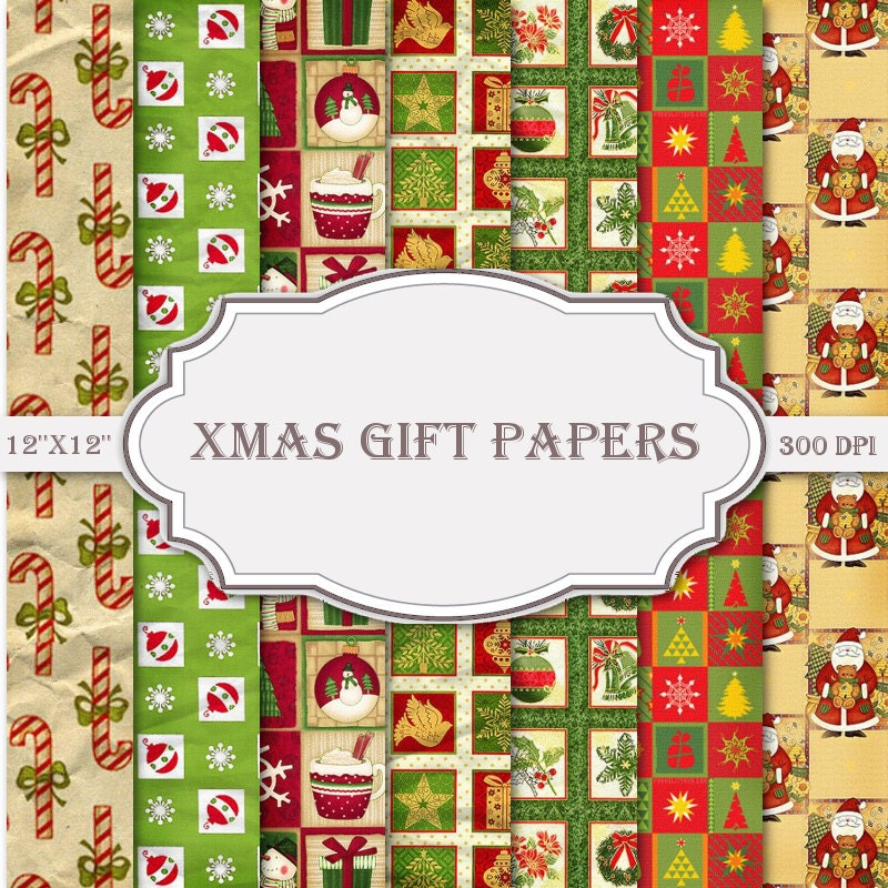 Christmas Holiday Digital Paper Pack Christmas by DigitalScrapKits