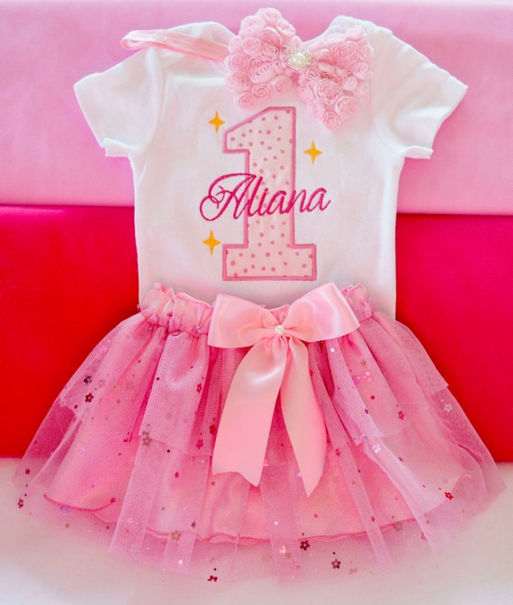 Baby Girls Pink Sparkle First birthday outfit,Girls Pink 1st 2nd 3rd ...