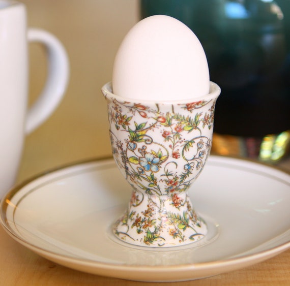 14 kt gold EGG CUP Floral Chintz Free Shipping D/w by Bewlanton