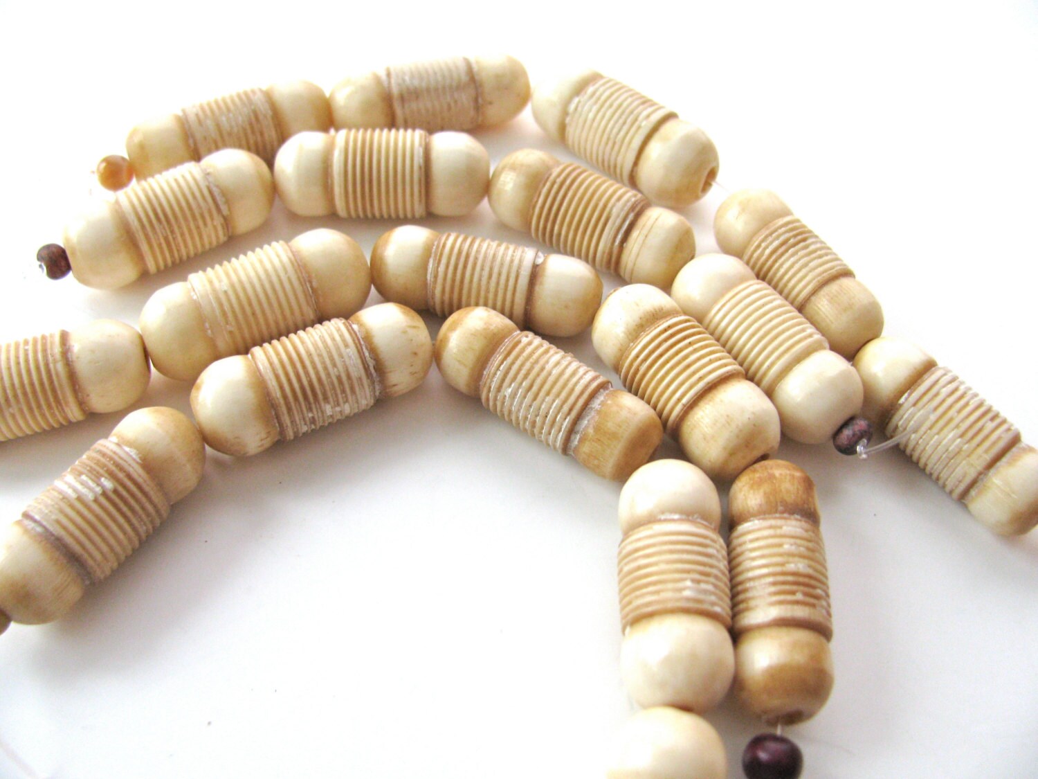 Carved bone beads 5 beads 175 by vivsdestashshop on Etsy