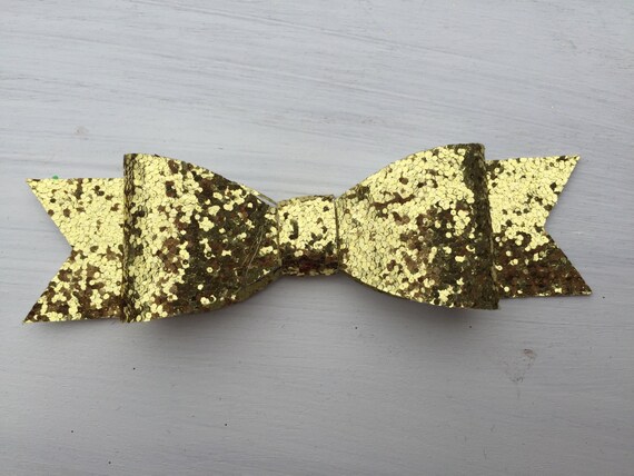 Gold glitter bow
