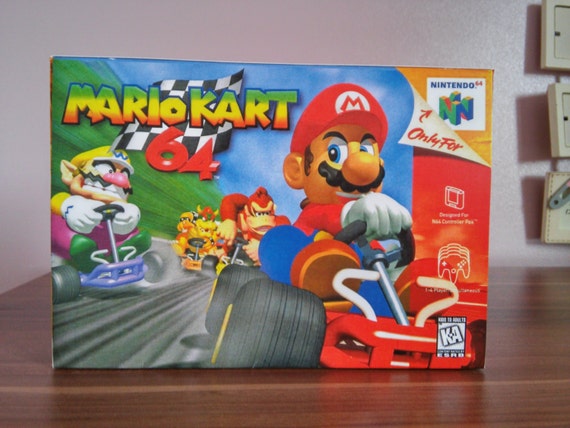 N64 Mario Kart 64 NTSC Repro Box and Insert NO Game