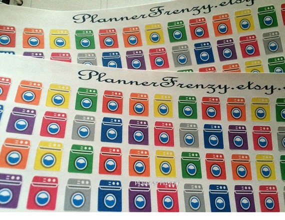 192 Washing Machine/ Laundry Stickers A perfect by PlannerFrenzy