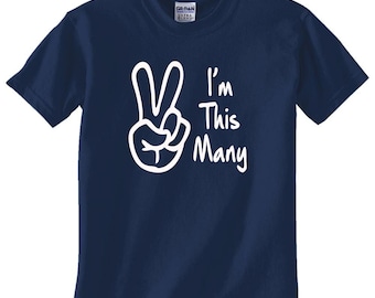 I'm This Many Shirt Childrens TShirt Birhday Shirt Custom shirts Toddler shirt Toddler Tee