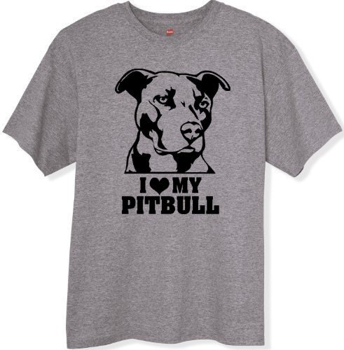 Womens I Love My Pitbull Tshirt Mens T-Shirt Mens Fashion Tee