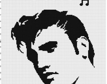 Elvis - Crochet Graphghan   Intarsia Pattern Chart