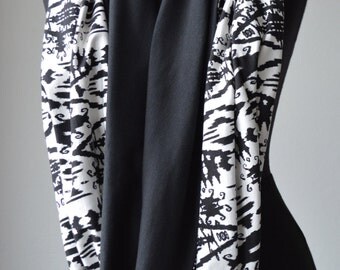 nursing Infinity scarf, breastfeeding scarf, reversible, ikat elements