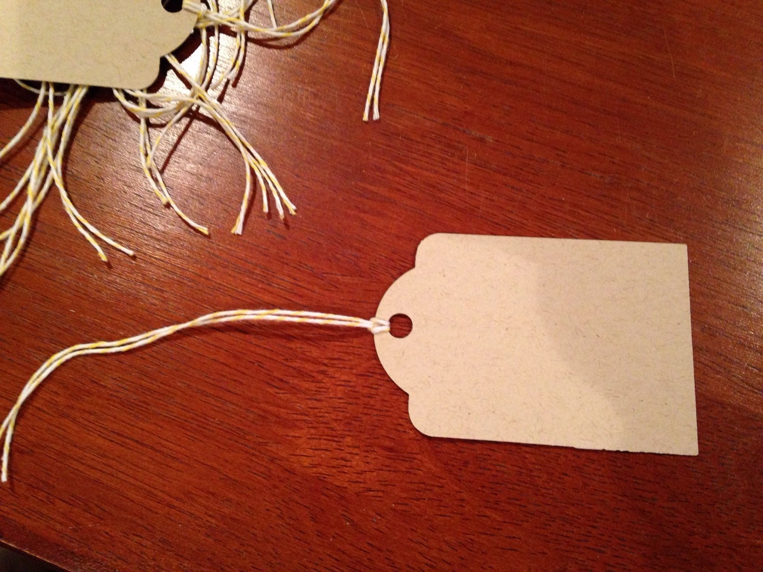 Natural Cardstock Tags with Yellow and by SassyPaperCreations