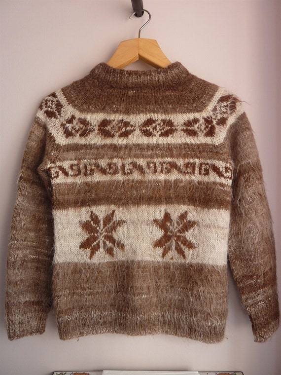 Vintage Wool Sweater Alpaca Sweater Bolivian Knit Alpaca