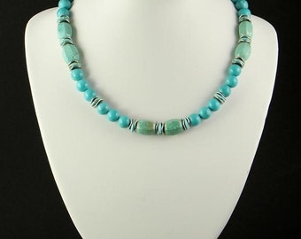 Items similar to Turquoise Choker - Beaded Turquoise Choker Necklace ...