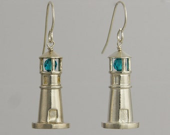 Lighthouse Earrings - Sterling Silver