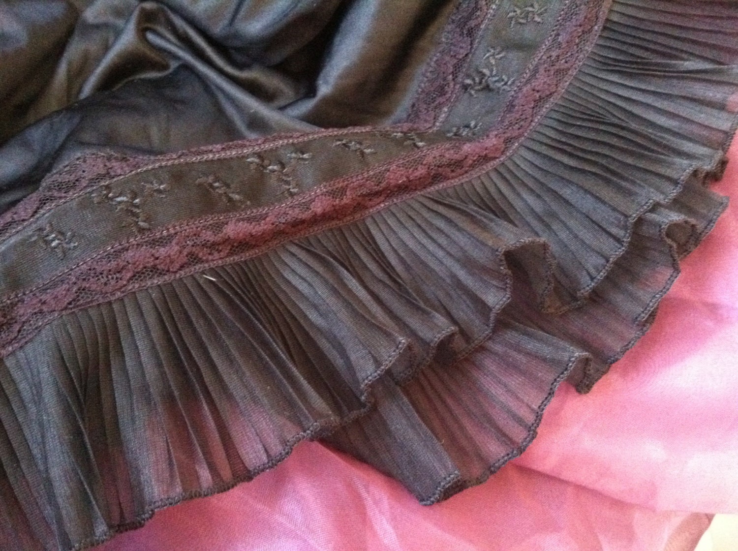 black half slip with lace trim