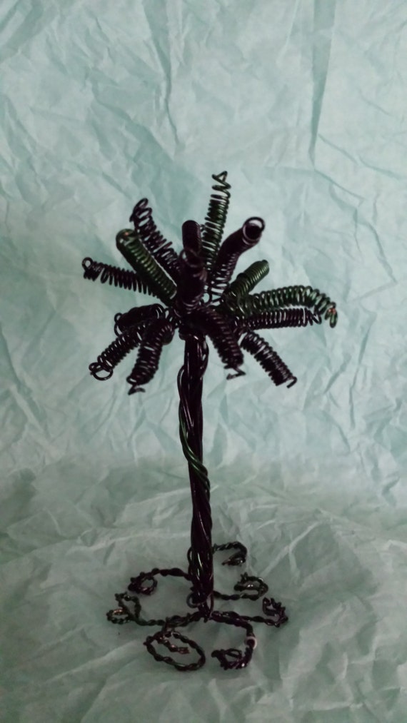 Green & Black wire Palm Tree by JustHowImWired on Etsy