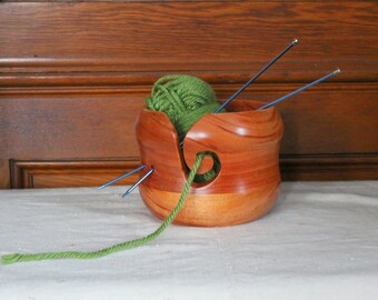 Handmade wooden yarn bowl