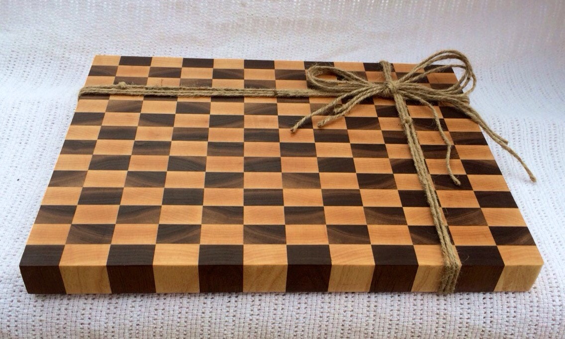 Checkered Board End Grain Cutting Board by RnBWoodWorks on Etsy