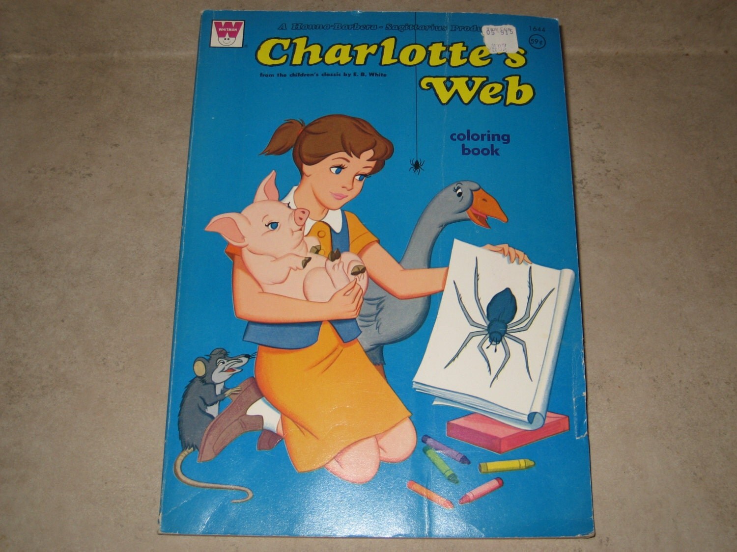 Vintage Charlotte's Web Coloring Book 1973 by SammyVintageVariety