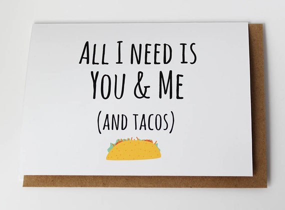 You and Me and Tacos: Valentine's Day Card, Anniversary Card, Love Card, Friendship Card