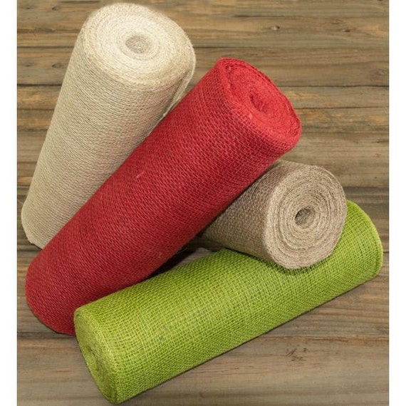Colored Burlap roll 12'' wide and 6 yards long Rustic by TwoBeWed