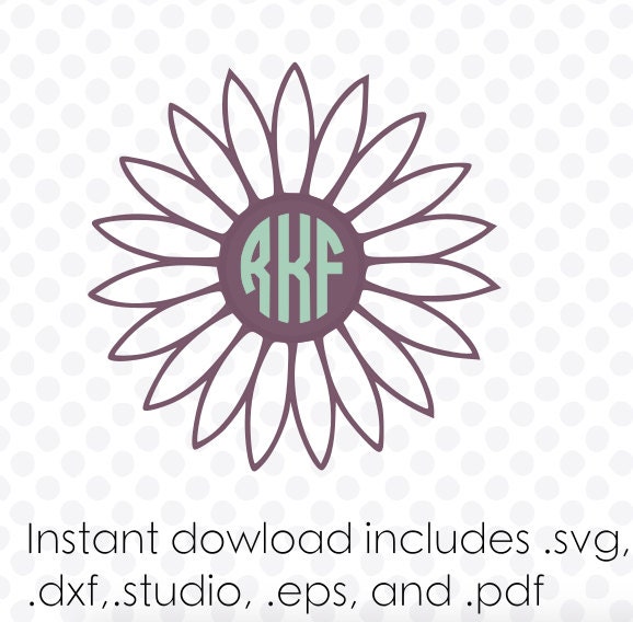 Download Daisy monogram frame instant download zipped .eps .pdf .dxf