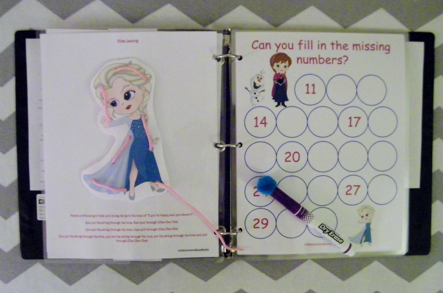 Kindergarten dry erase activity book quiet book by LittleLennons