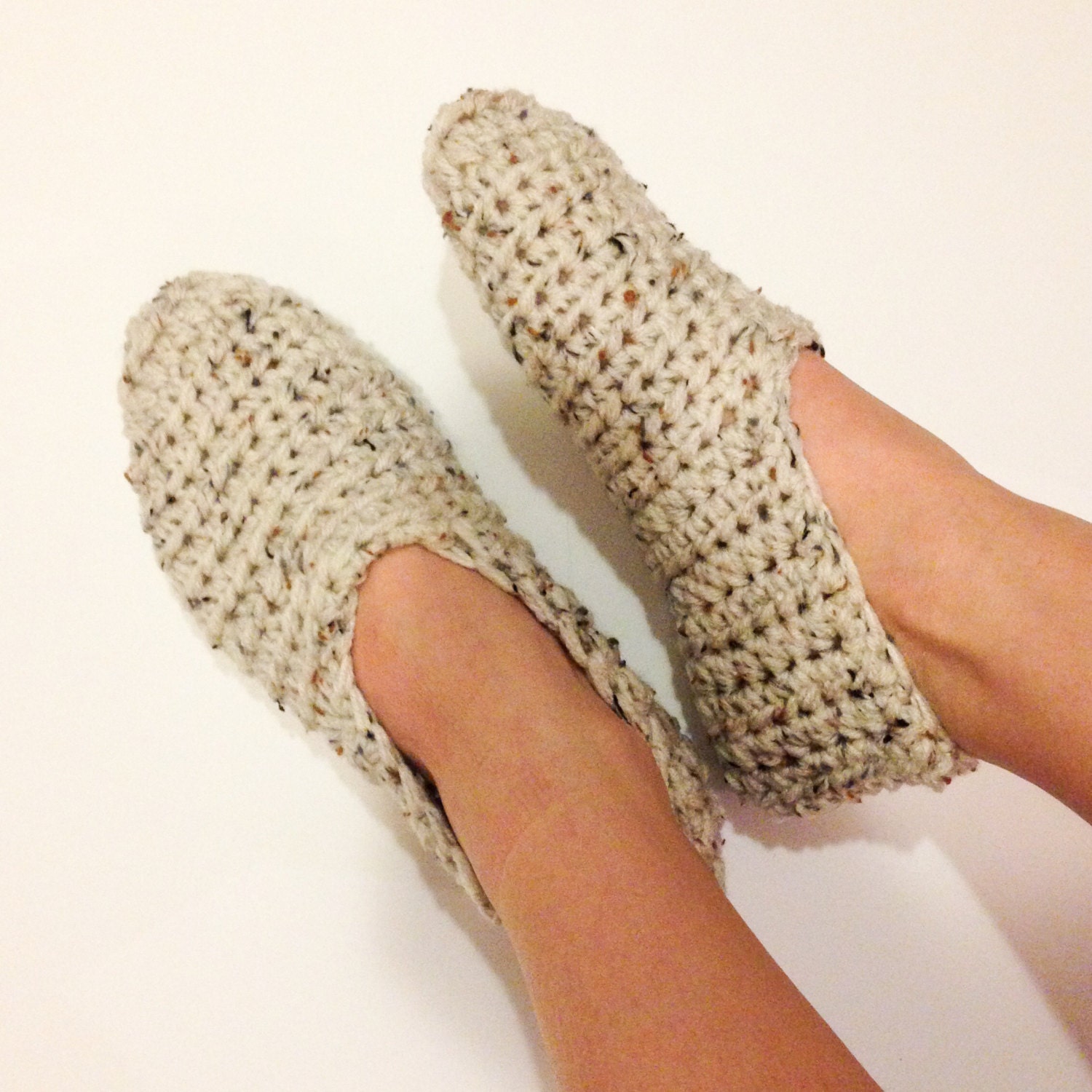 Simple Crochet Slippers House Slippers House by PebbleAndDime