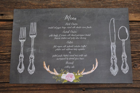 printable shower free bridal cards Placemat with Chalkboard great Printable 11x17 for menu custom