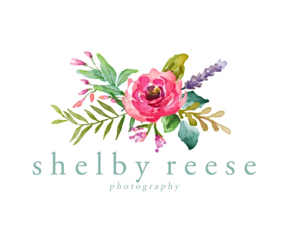 Premade Logo Design - Watercolor Flower Logo - Watercolor Floral ...