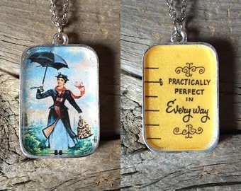 Reversible Mary Poppins Pendant Necklace