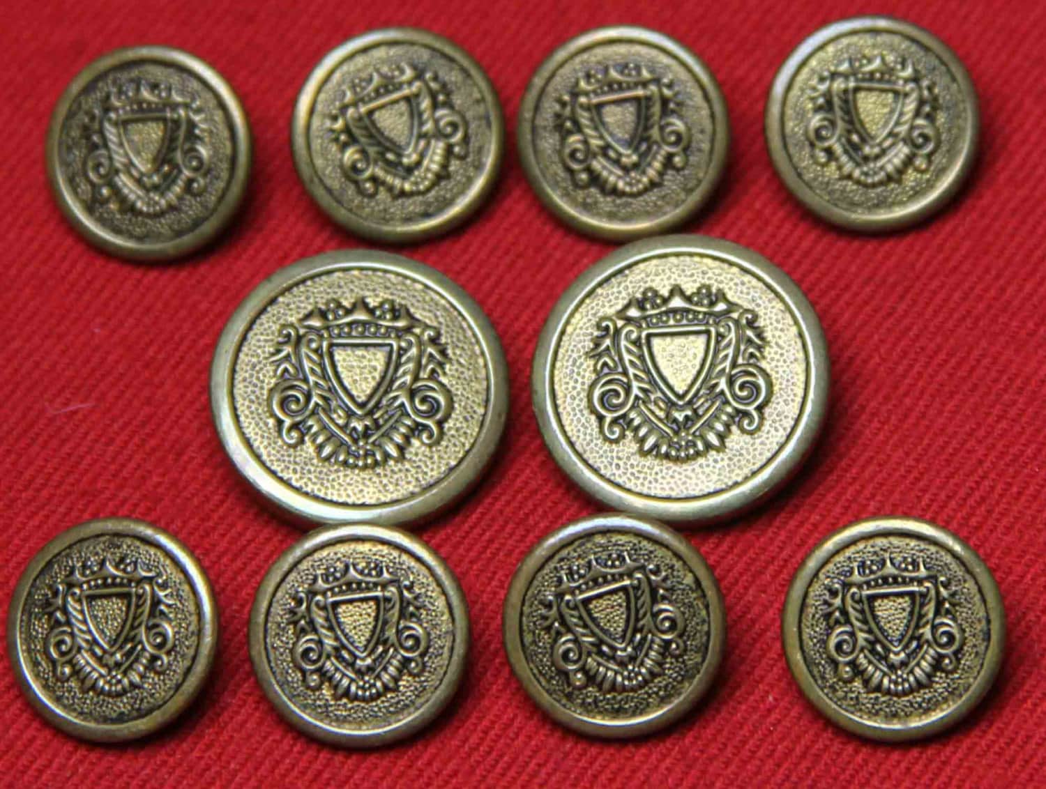 Men's Vintage Club Room Blazer Buttons Set Antique Brass