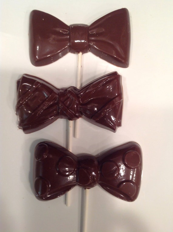12 Chocolate Bow Tie pops