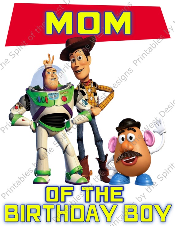 Mom of the Birthday Boy Iron On Disney Toy Story Theme T-shirt Transfer ...