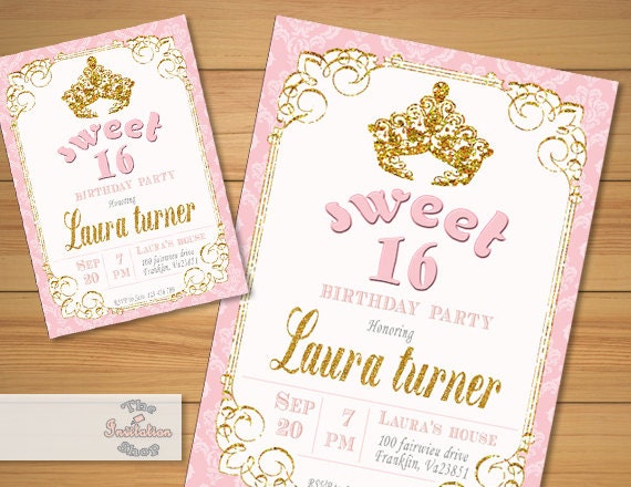 Sweet 16 Invitations Etsy 4