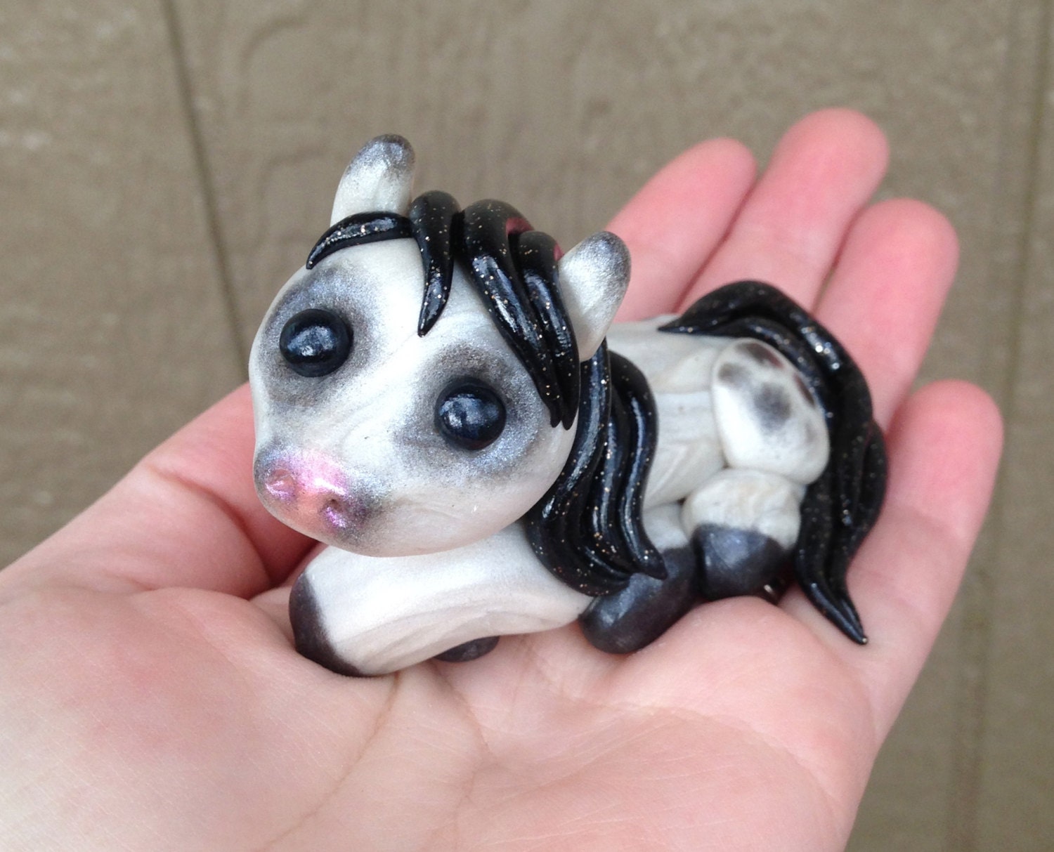 Polymer clay horse clay pony horse sculpture pony by LumpyCritters
