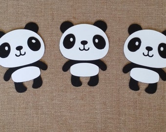 Panda Die Cut Piece set of 3