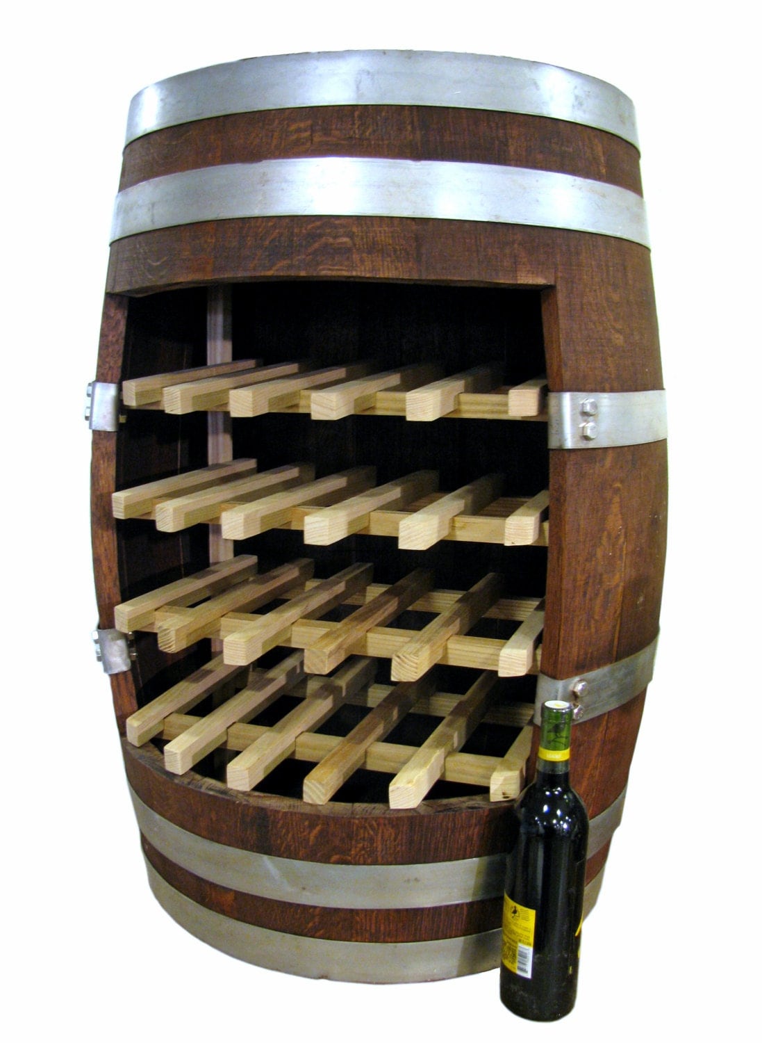 whisky barrel wine rack