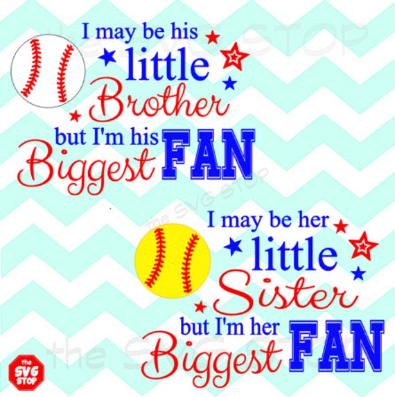 Download Baseball softball brother & sister big fan design SVG and