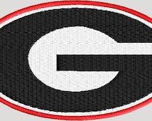 Georgia University 2 logos machine embroidery design