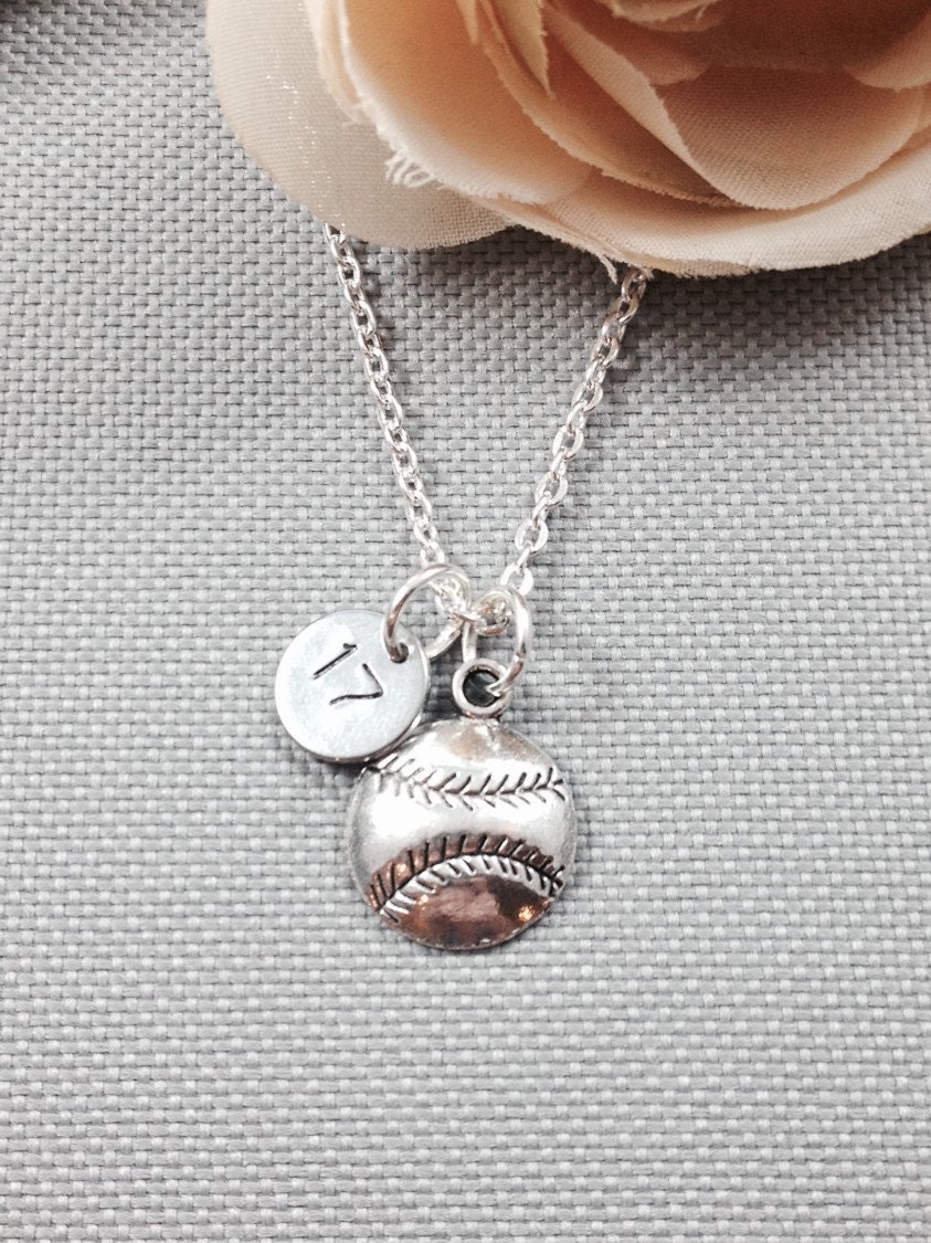 Personalized softball necklace baseball necklace sports