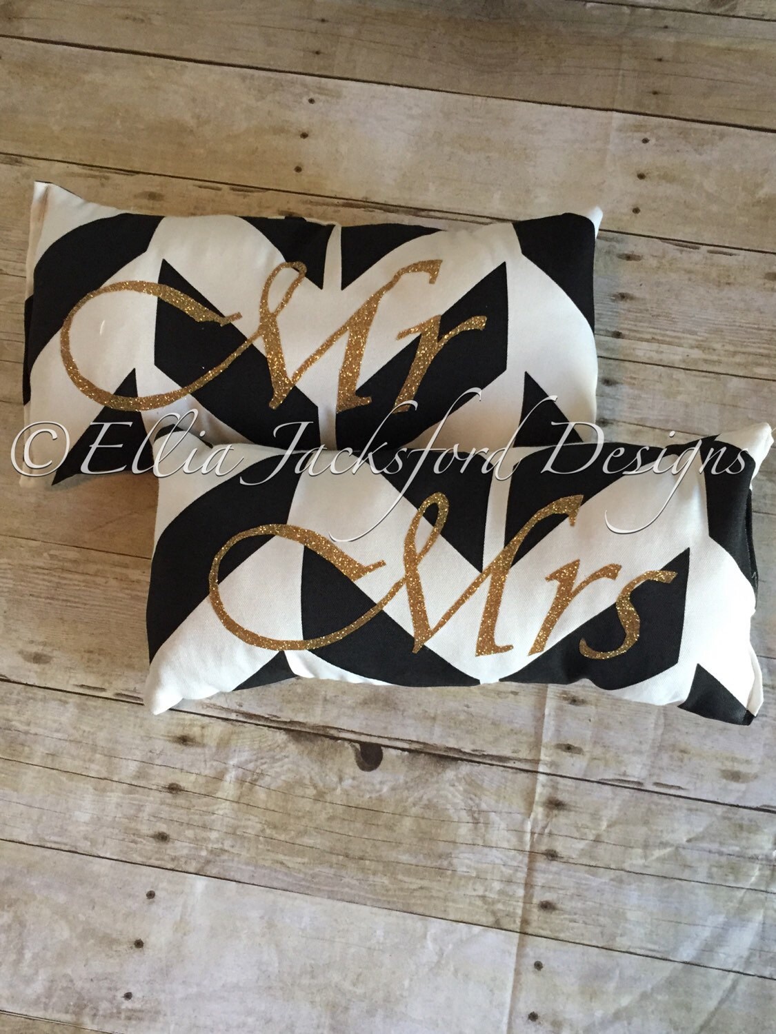 Mr & Mrs throw pillows