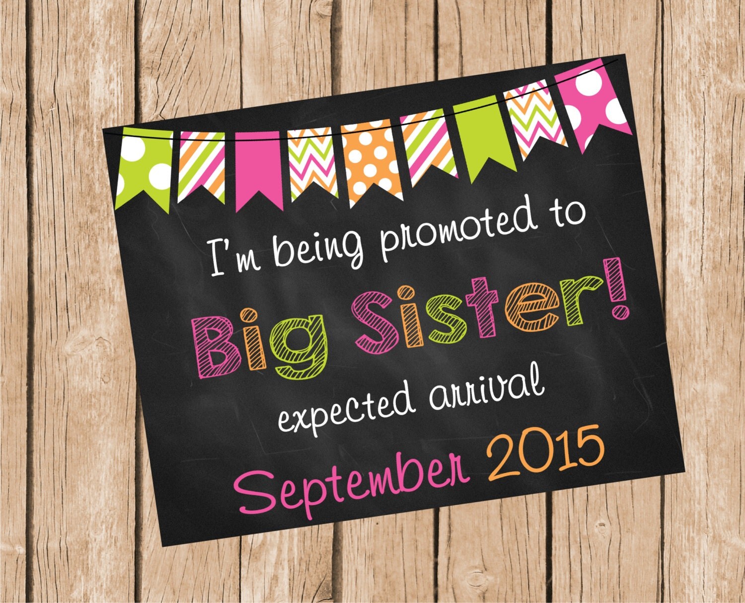 Download Big Sister Announcement Pregnancy Announcement Chalkboard