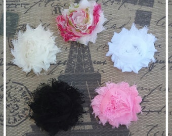 Choose 2 shabby chic flower hair clips, baby hair clips, toddler hair clips, Newborn hair clips, Photo prop, Flower hair clips