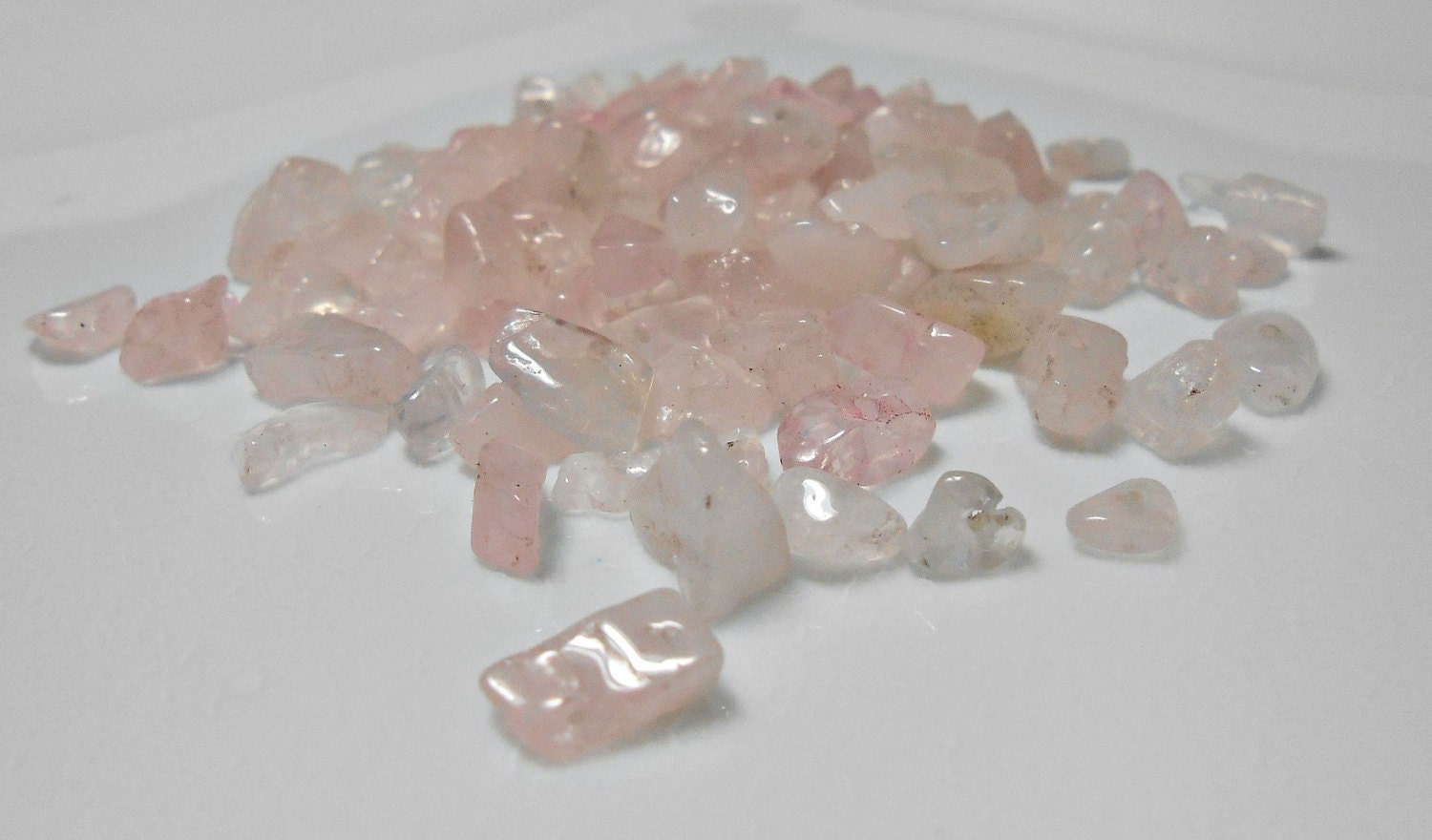 Rose Quartz Gemstone Chips 25 Grams Small to Medium Chips