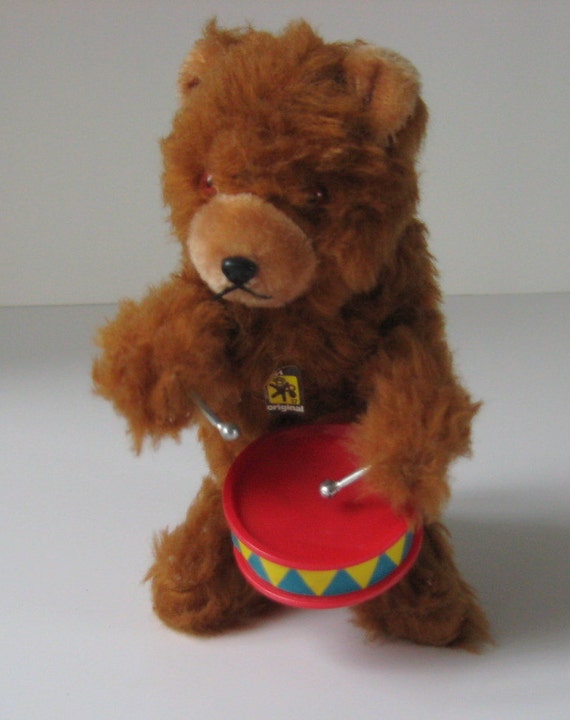 Items similar to CARL 7" WindUp BEAR Beating DRUM 1980's West