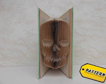 Folded Book Art Pattern Skull / Boyfriend Gift / Halloween decor / Tutorial / Gift / Skull / Art / Scuplture / Skeleton / Bone