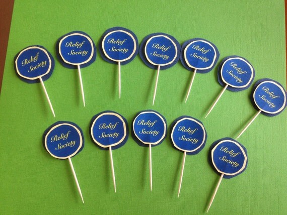 Items similar to LDS Relief Society cupcake toppers Handmade on Etsy