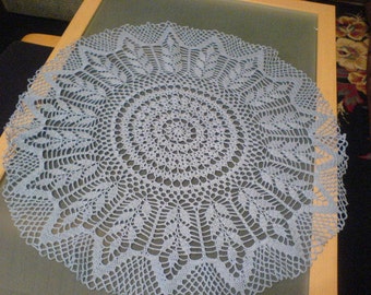 White crochet tablecloth