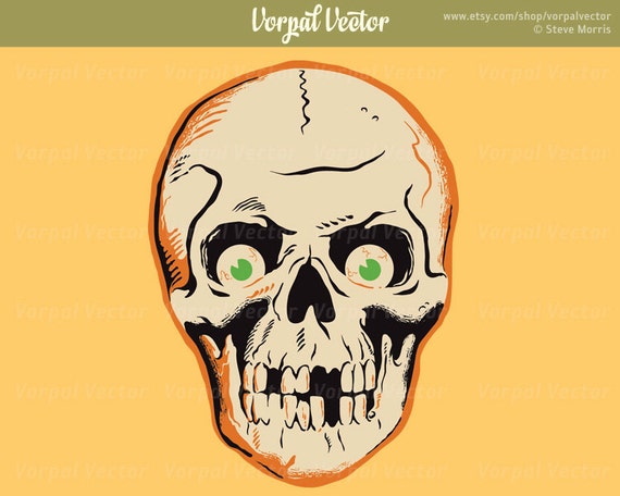 Halloween Skull Clip Art Eyeballs Scary Illustration ...