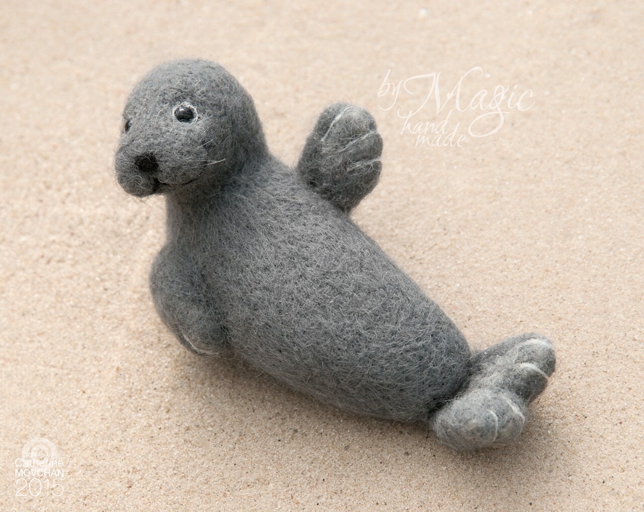 Felted seal needle felted animal wool toy marine creature